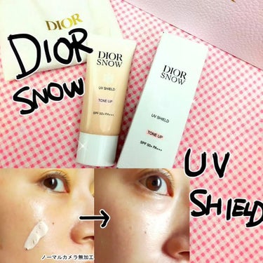 Dior ディオール スノー UVシールド 50+のクチコミ「【DIOR SNOW UV SHIELD】
トーンアップタイプを買いました🌟
カバー力あるので.....」（1枚目）