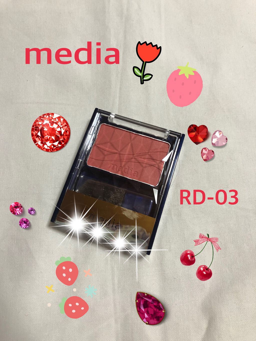 ブライトアップチークN/media/パウダーチークを使ったクチコミ（1枚目）