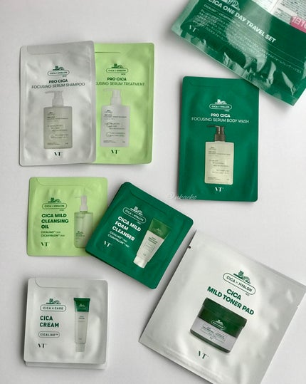 VT VTワンデートラベルセットのクチコミ「4/30〜ファミリーマートで旅行に
ピッタリのVT新商品が登場したよ!
個包装だから使いや.....」(3枚目)