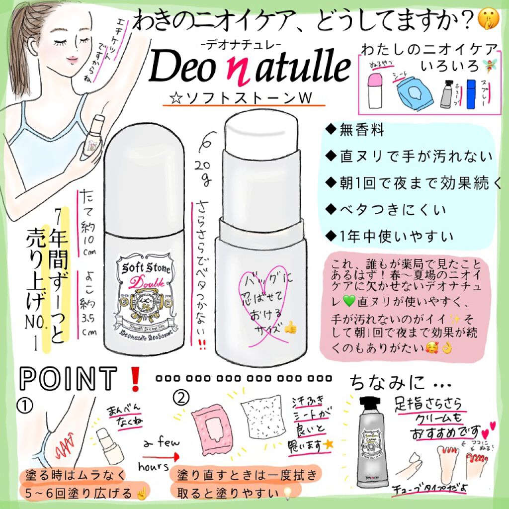 薬用ソフトストーンW/デオナチュレ/デオドラント・制汗剤を使ったクチコミ(1枚目)