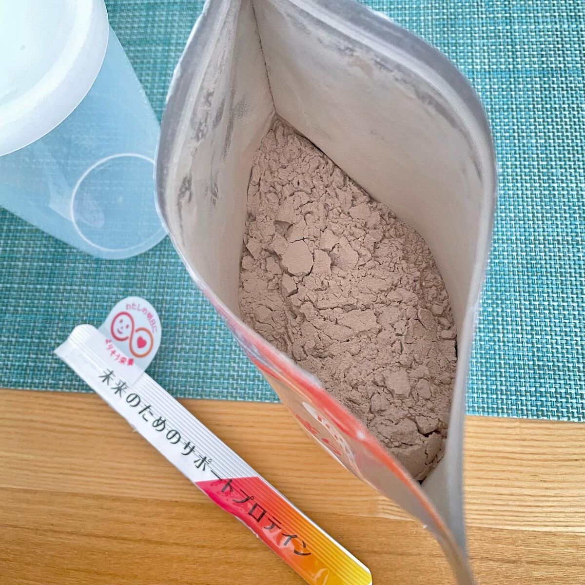 ミライPlusプロテイン ミルクココア味 ホエイ＆ソイプロテインパウダー/森永乳業/その他プロテインを使ったクチコミ（3枚目）