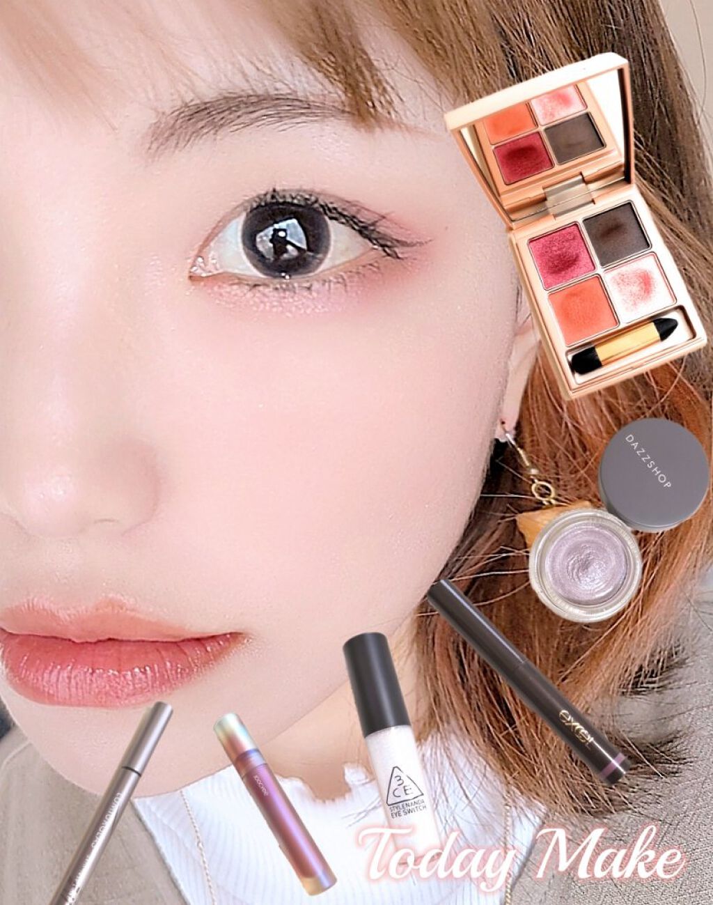 グリームオンフィットシャドウ/excel/スティックアイシャドウを使ったクチコミ（1枚目）