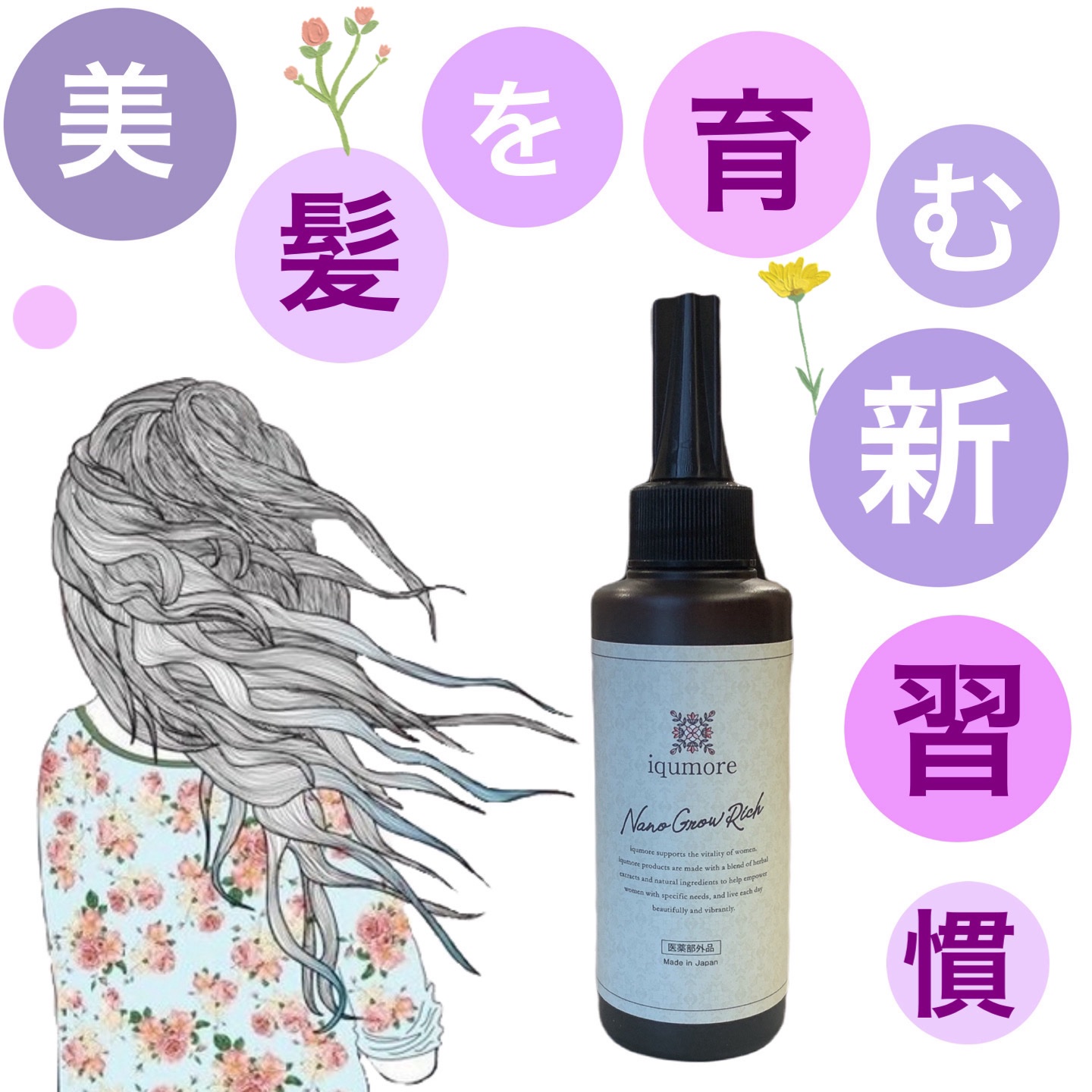 ナノグロウリッチ/iqumore/頭皮ローションを使ったクチコミ（1枚目）