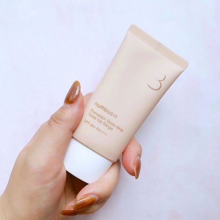 3番 ノーファンデ陶器肌トーンアップクリーム/numbuzin/化粧下地を使ったクチコミ(2枚目)