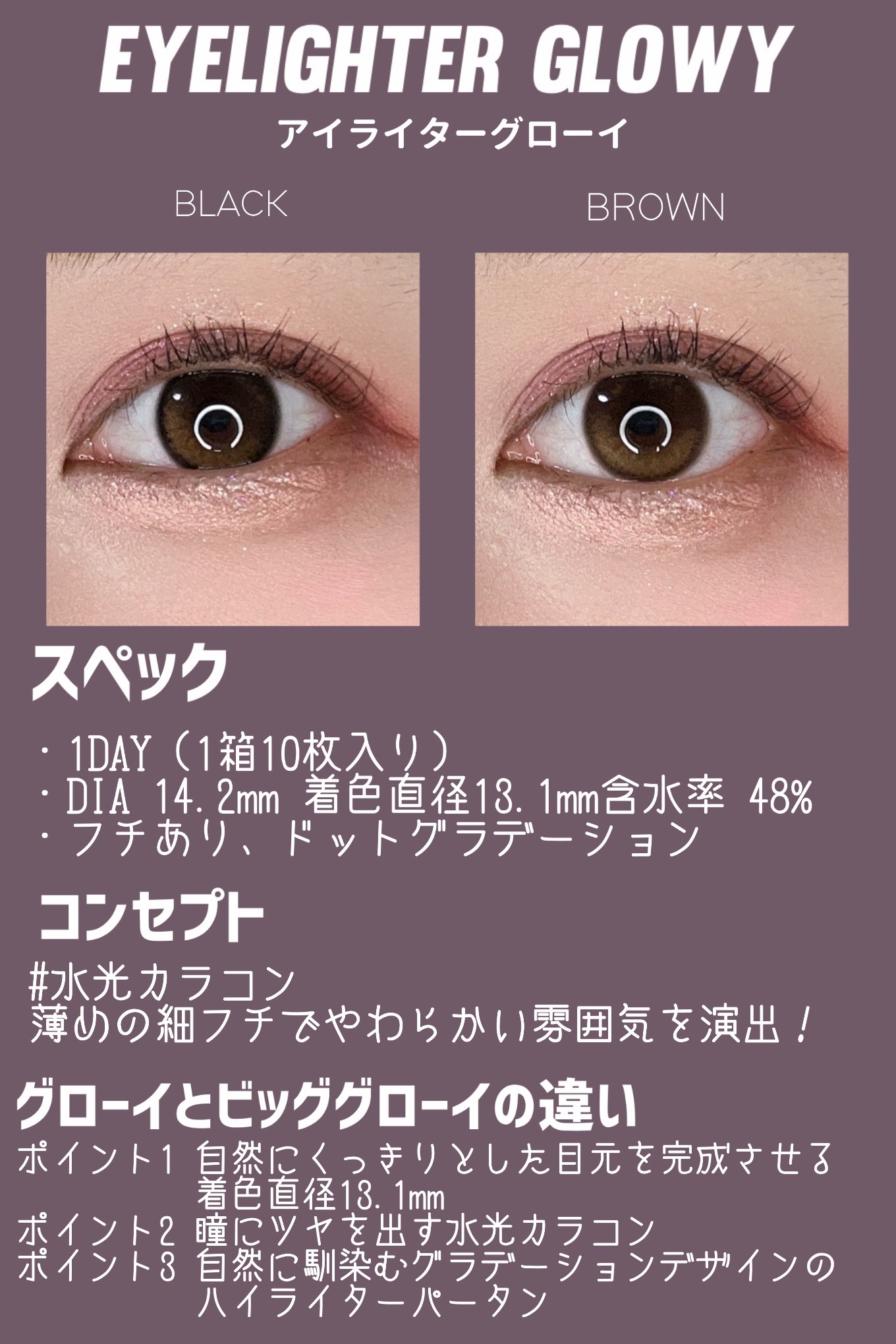 Glowy 1day/OLENS/ワンデー（１DAY）カラコンを使ったクチコミ（3枚目）