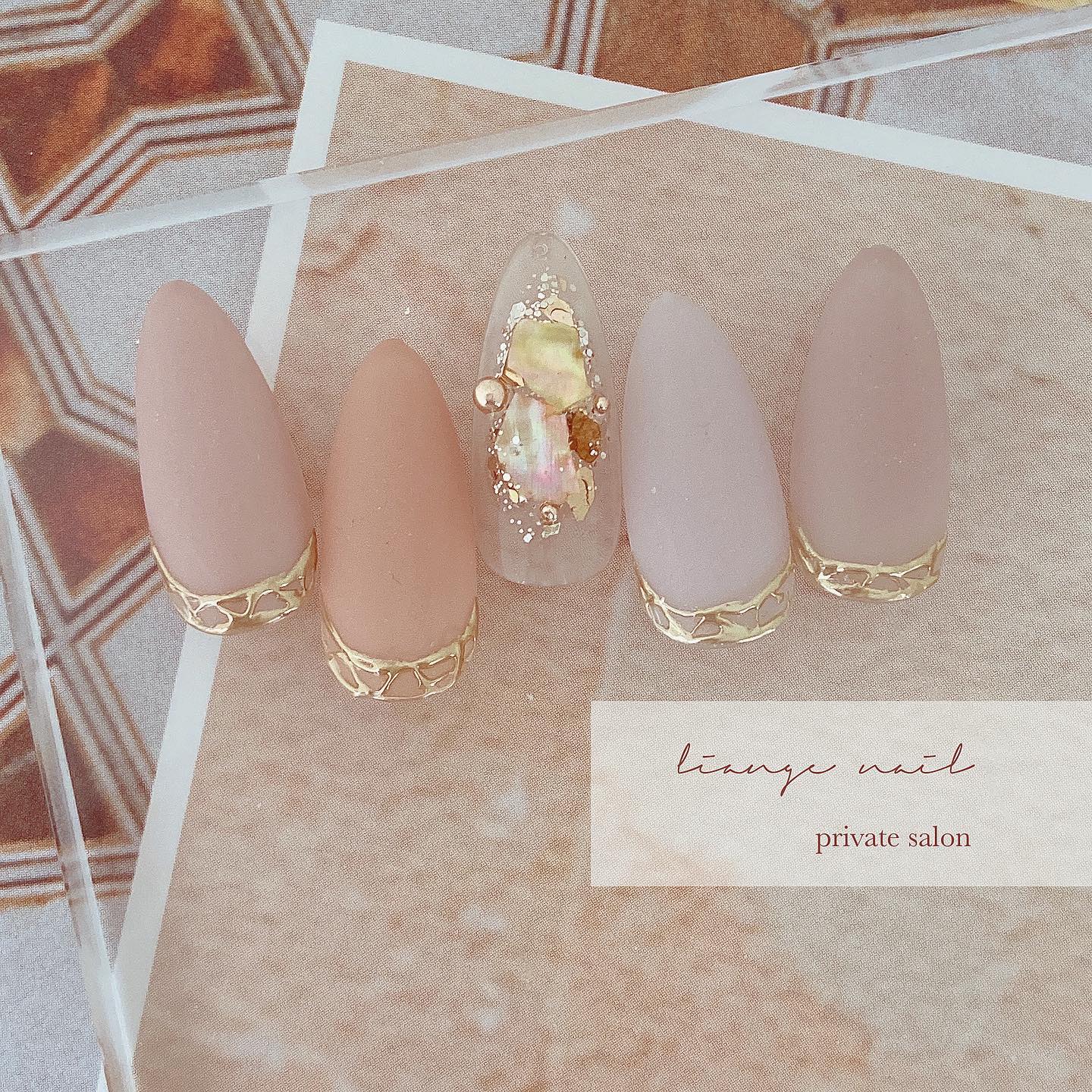 #リアンジェネイル,#柏ネイル,#ネイル,#ニュアンスネイル,#大人ニュアンスネイル,#夏ネイル,#シェルネイル,#ミラーネイル,#秋ネイルのネイルデザイン