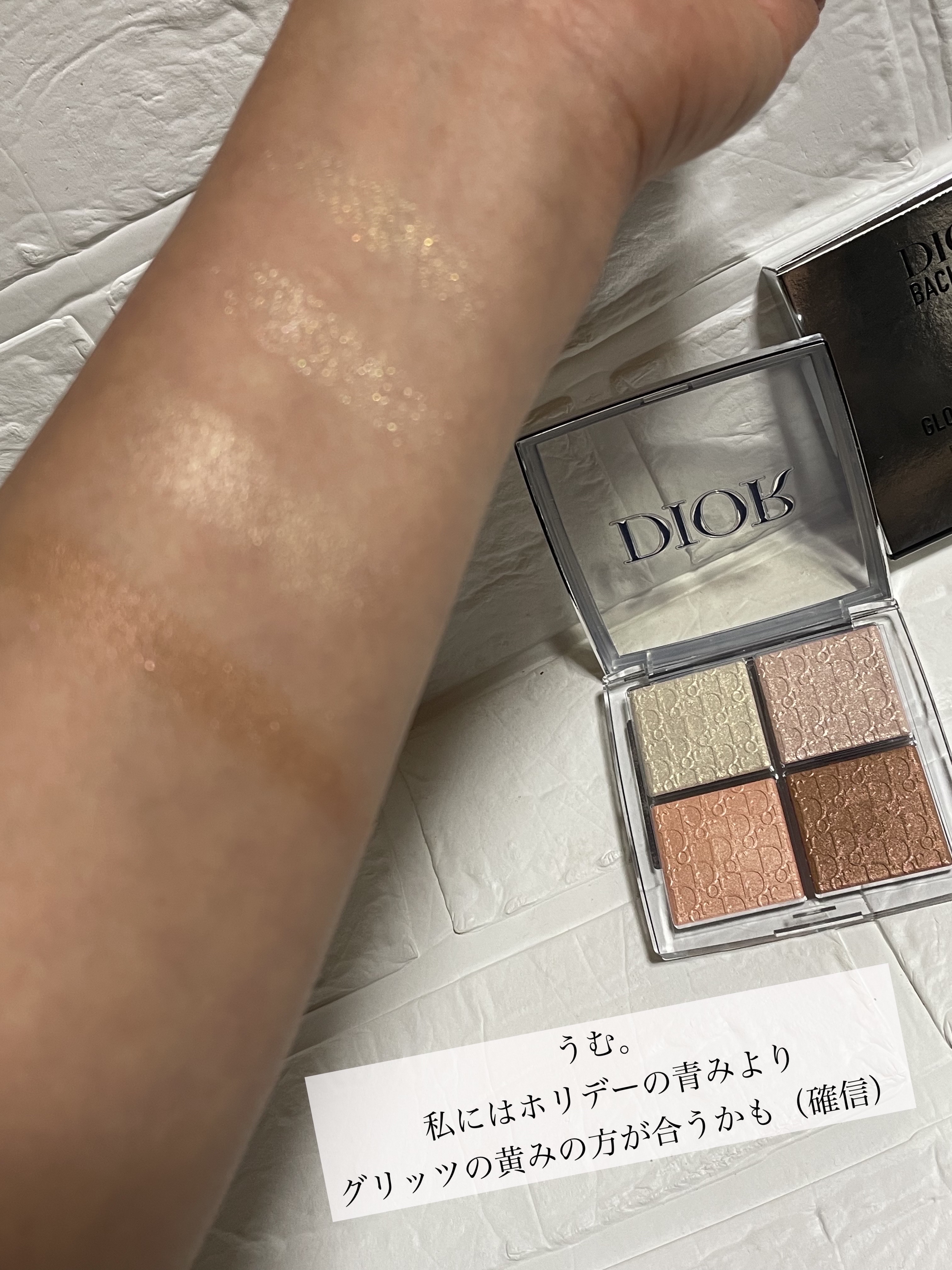 ディオール バックステージ フェイス グロウ パレット 002/Dior/ハイライトを使ったクチコミ（3枚目）