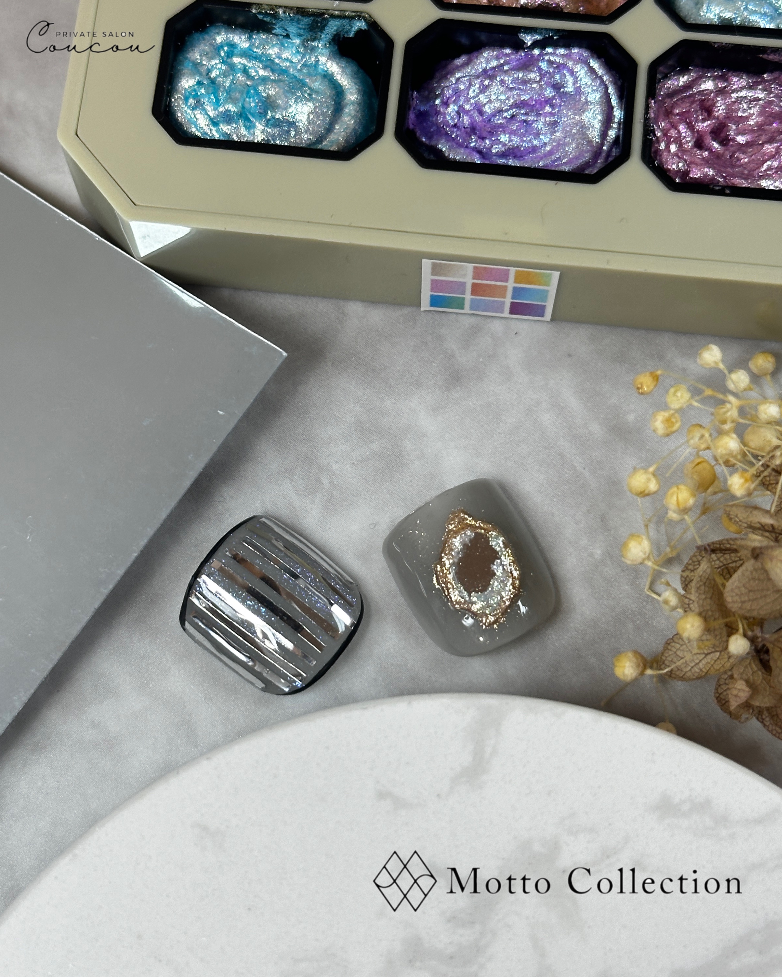 #マグネットネイル,#シェルデザインネイル,#ぷっくりフラワーネイル,#バカラネイル,#波ネイル,#天然石ネイル,#リングネイルのネイルデザイン