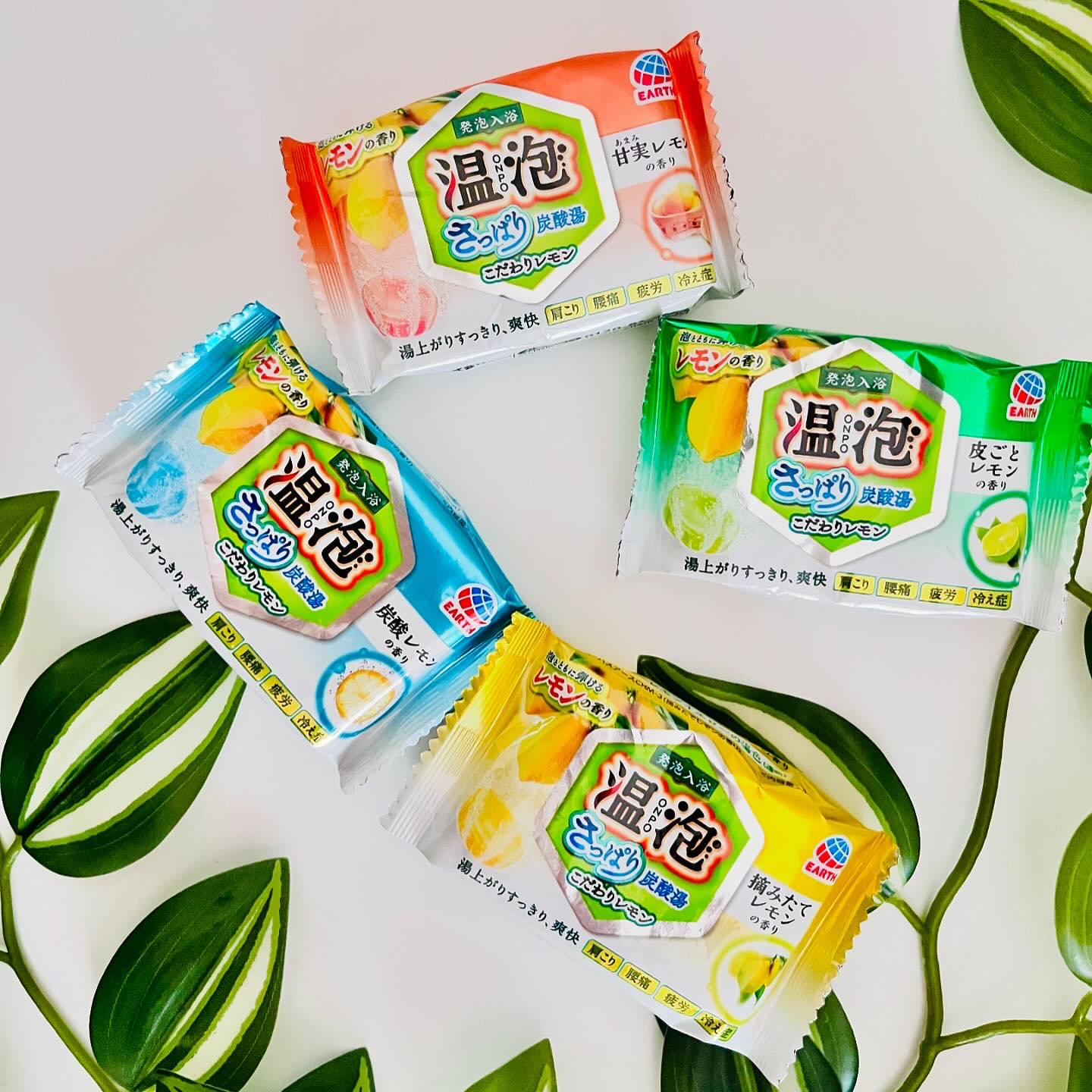 温泡 さっぱり炭酸湯 こだわりレモンのクチコミ「入浴剤売り場で見つけた 夏のさっぱり系入浴剤。
 レモンの香りばかりが4種類！
 温泡シリーズ.....」（2枚目）