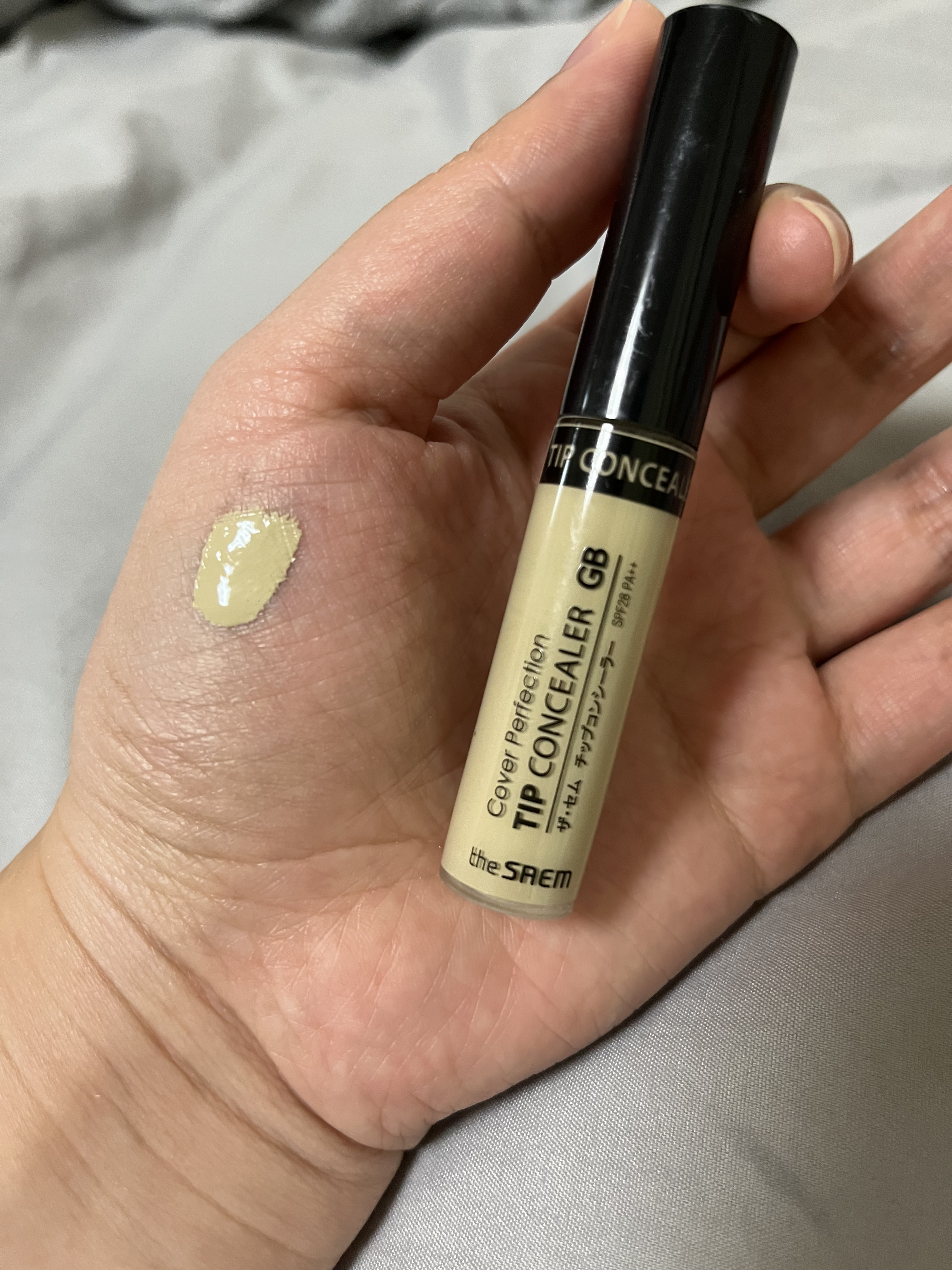 カバーパーフェクション チップコンシーラー グリーンベージュ/the SAEM/リキッドコンシーラーを使ったクチコミ（2枚目）