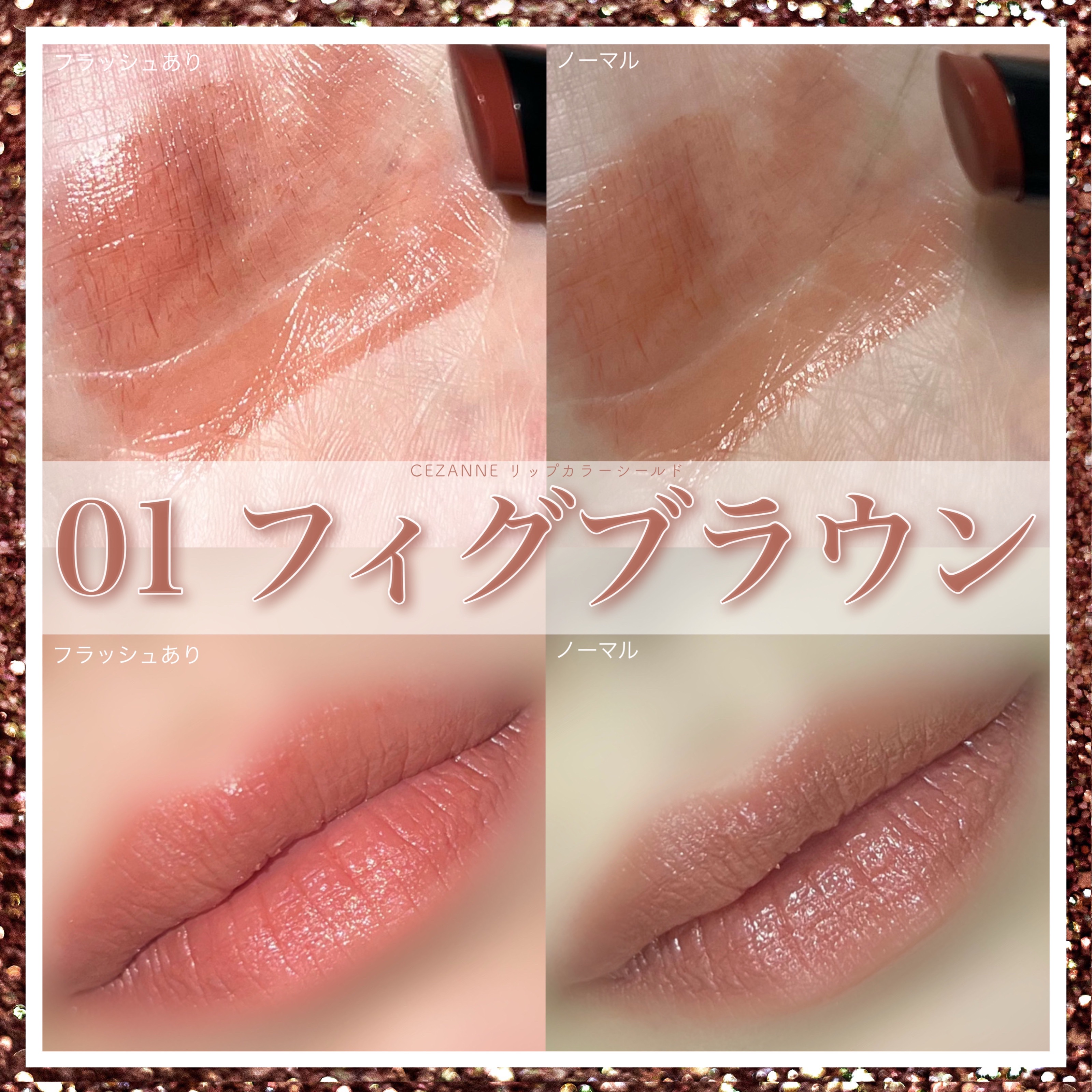 リップカラーシールド 01 フィグブラウン/CEZANNE/口紅を使ったクチコミ（1枚目）