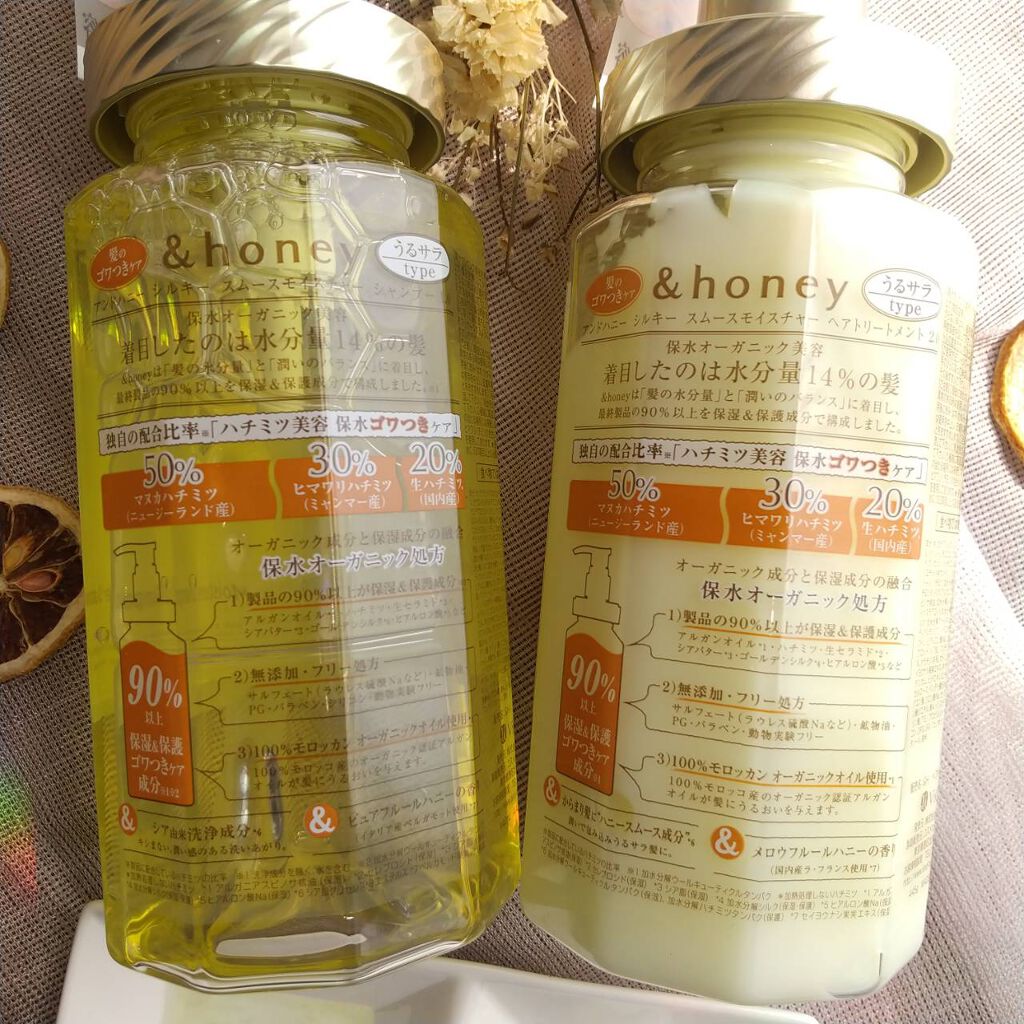 シルキー　スムースモイスチャー　シャンプー　1.0/ヘアトリートメント　2.0/&honey/市販シャンプーを使ったクチコミ（3枚目）