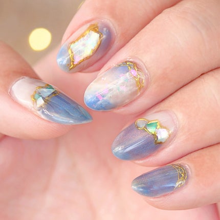 Rin★ on LIPS 「夏の海と砂浜をイメージしたニュアンスネイルに💅偏光マグネットと..」(6枚目)