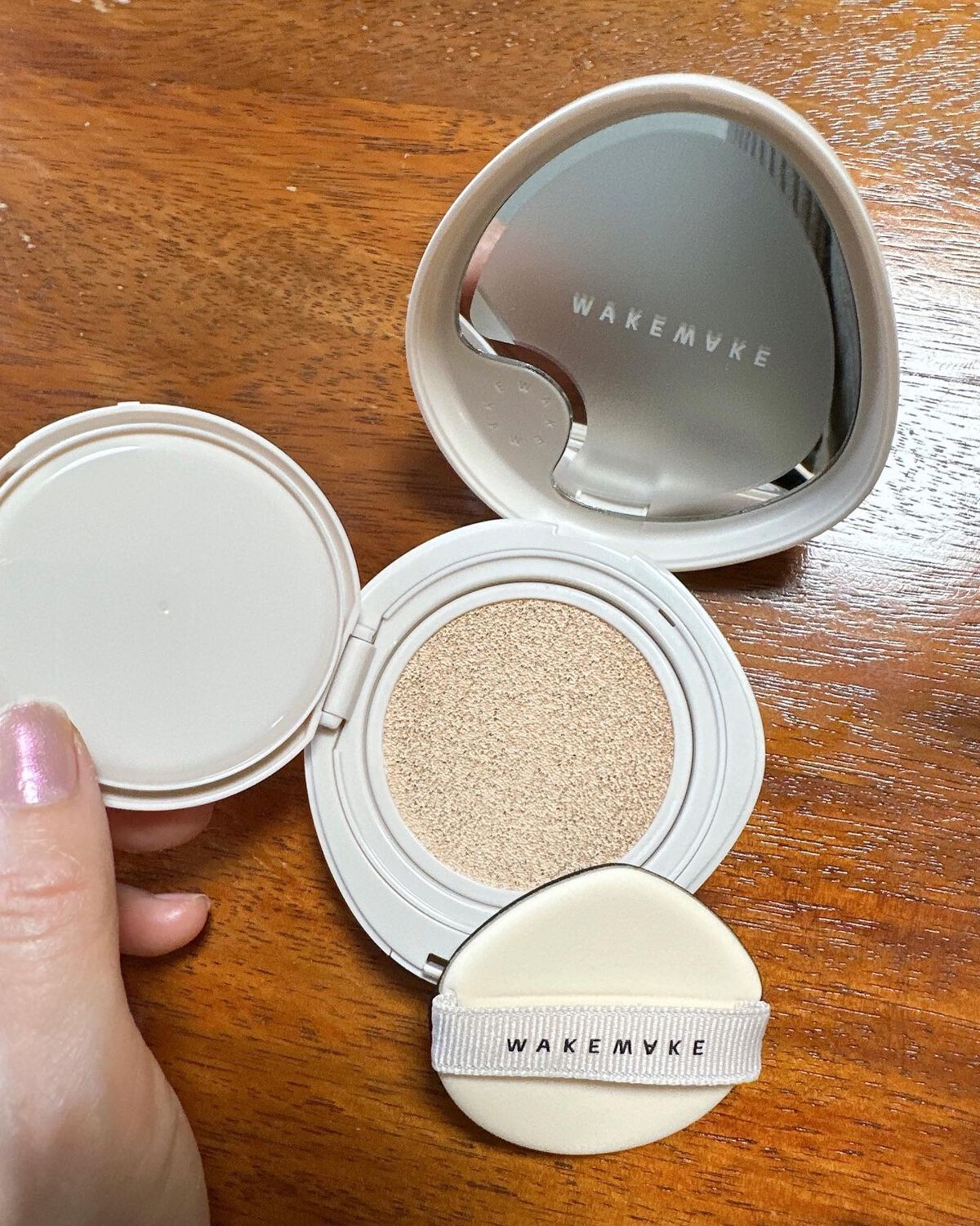 ウォーターベルベットヴィーガンクッション/wakemake/クッションファンデーションを使ったクチコミ(5枚目)