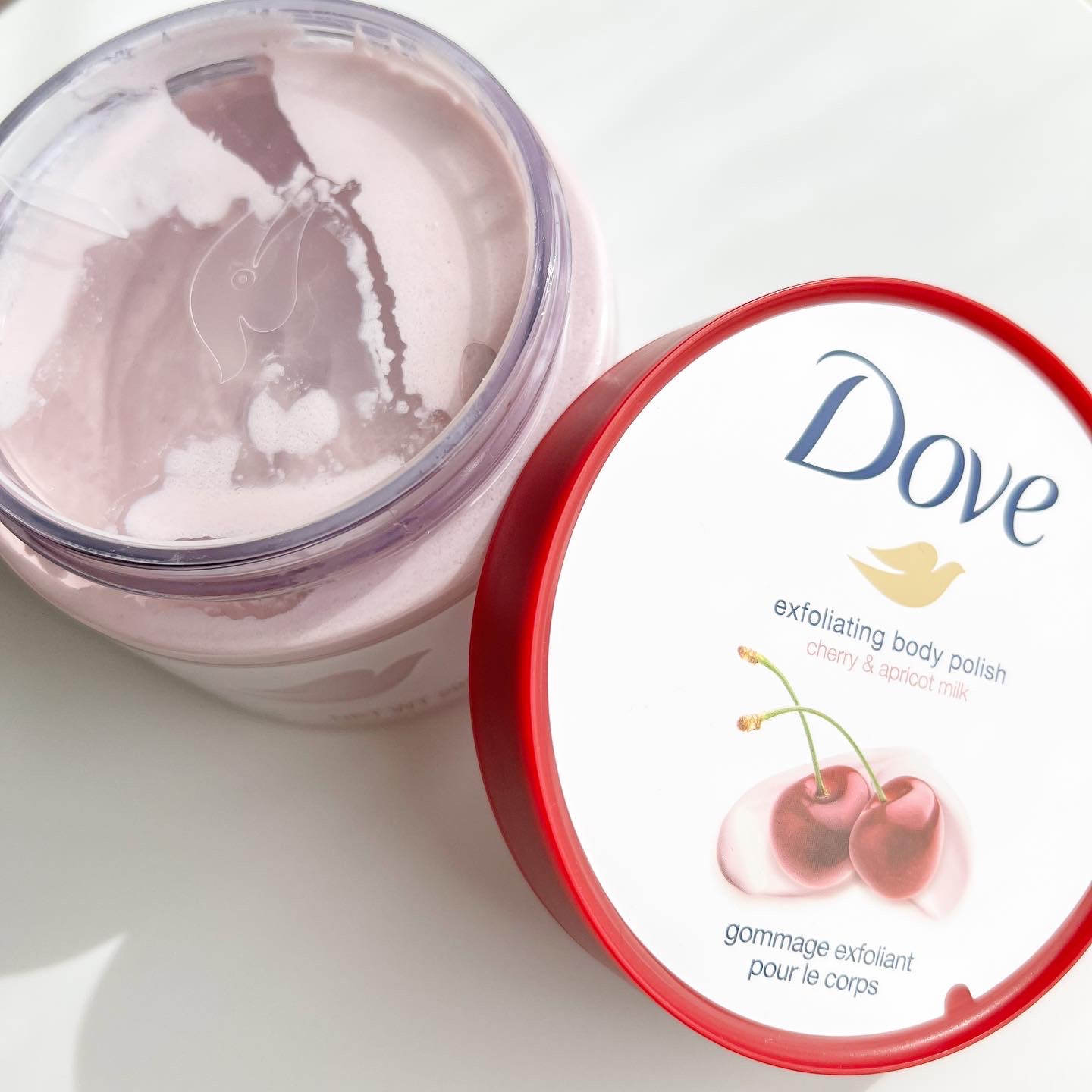 ダヴ ふわとろ　クリーミースクラブ チェリー＆アプリコットミルク/ダヴ/ボディスクラブを使ったクチコミ（3枚目）