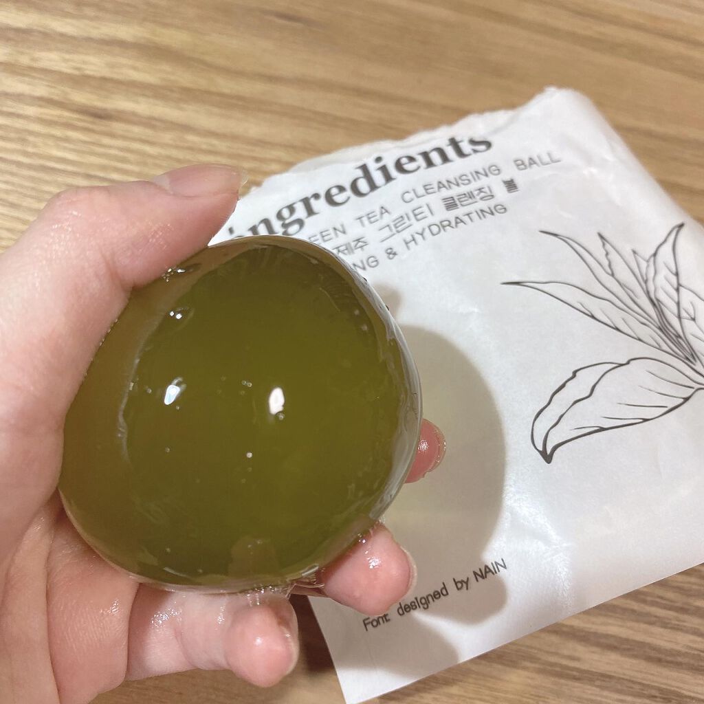 Jeju Green Tea Cleansing Ball/Ongredients/洗顔石鹸を使ったクチコミ(5枚目)