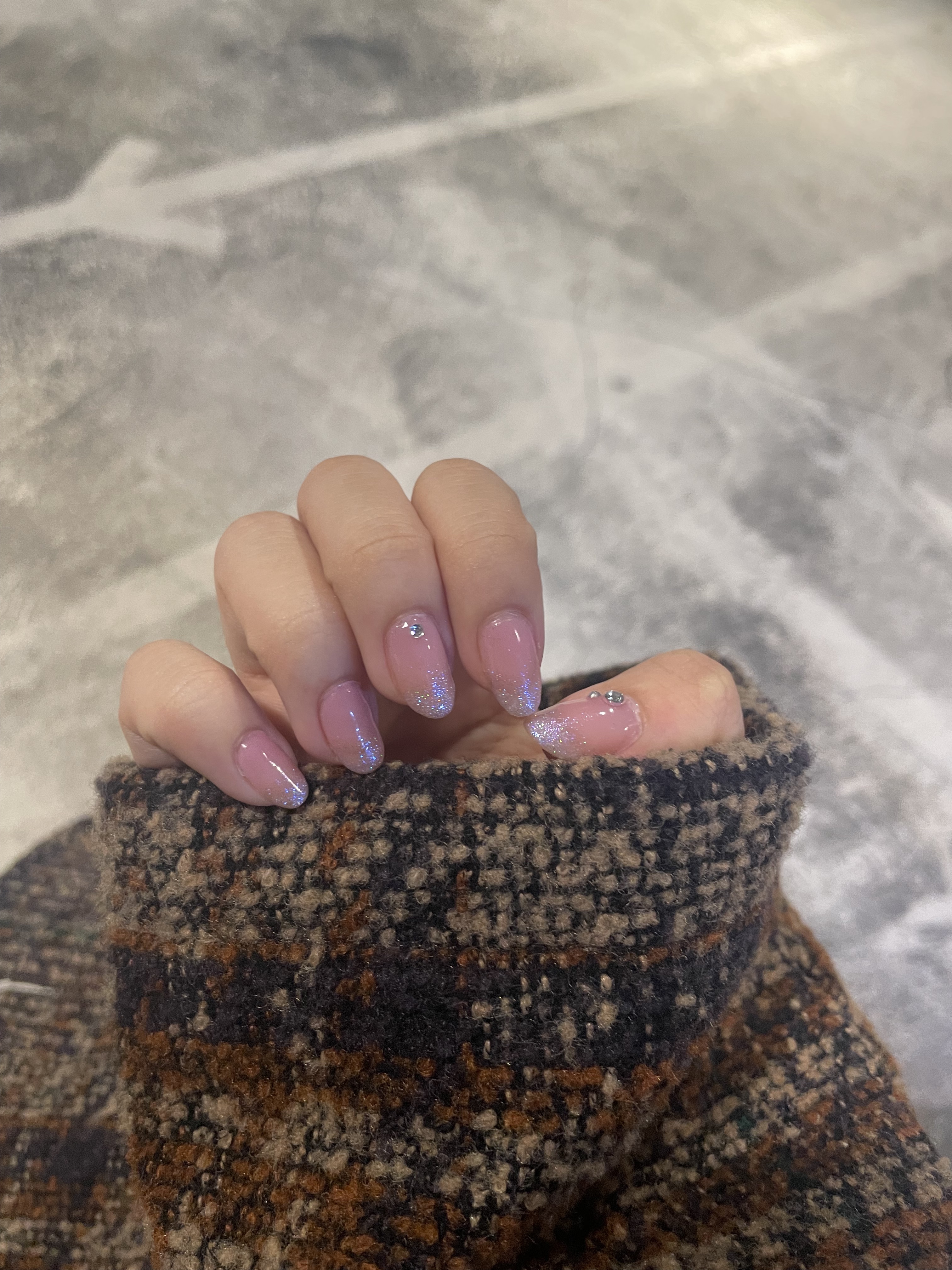 ジェルネイル ユニコーンホワイト/セリア/ジェルネイルを使ったクチコミ（1枚目）