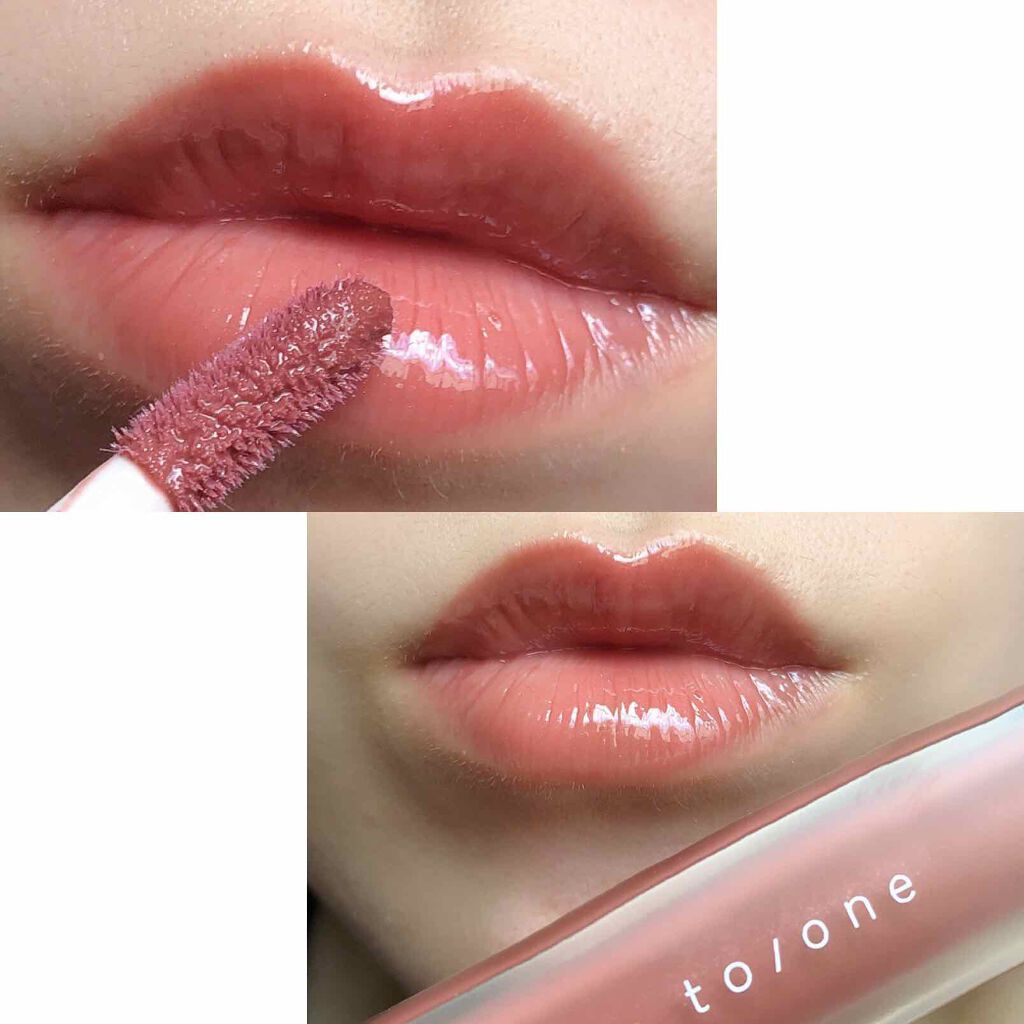 トーン ペタル エッセンス グロス/to/one/リップグロスを使ったクチコミ(2枚目)