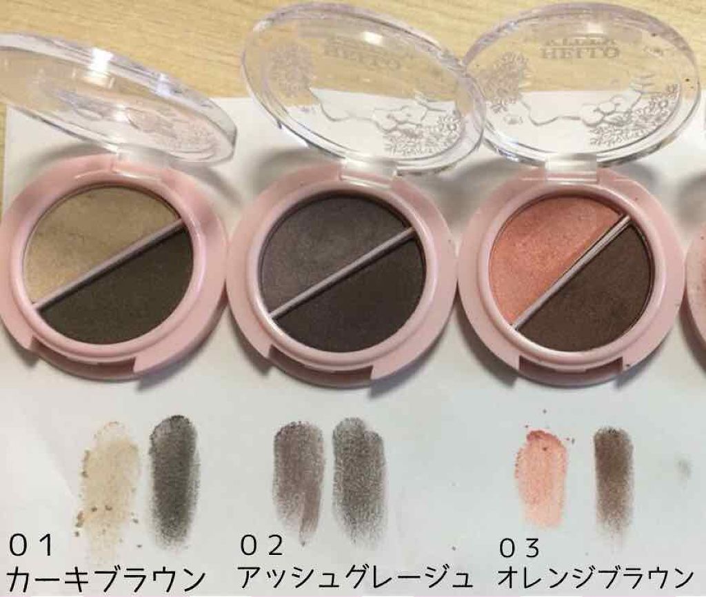 パウダーアイシャドウ ブルーミングキティ/DAISO/アイシャドウパレットを使ったクチコミ(2枚目)