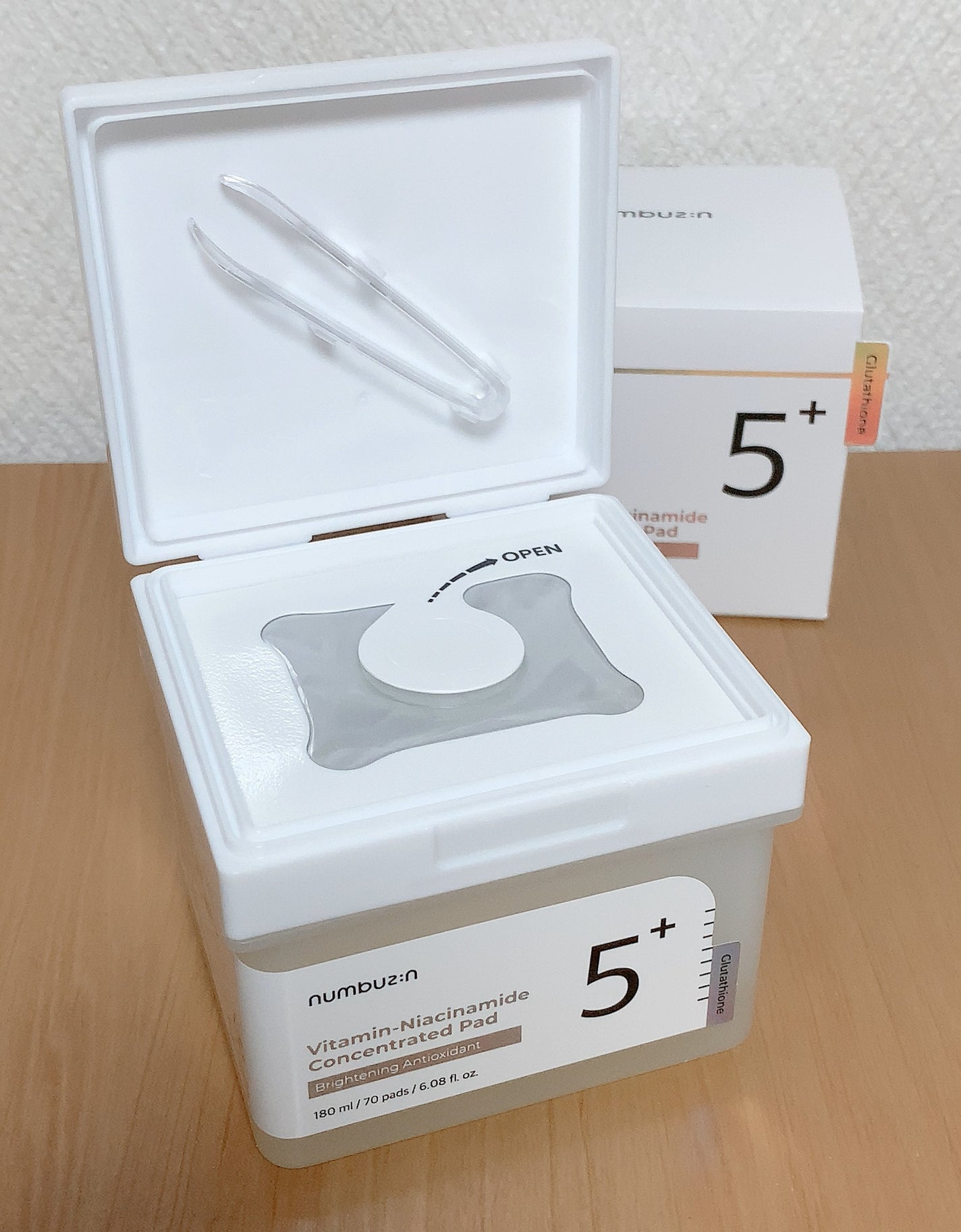 5番 白玉グルタチオンCフィルムパッド/numbuzin/トナーパッドを使ったクチコミ(3枚目)