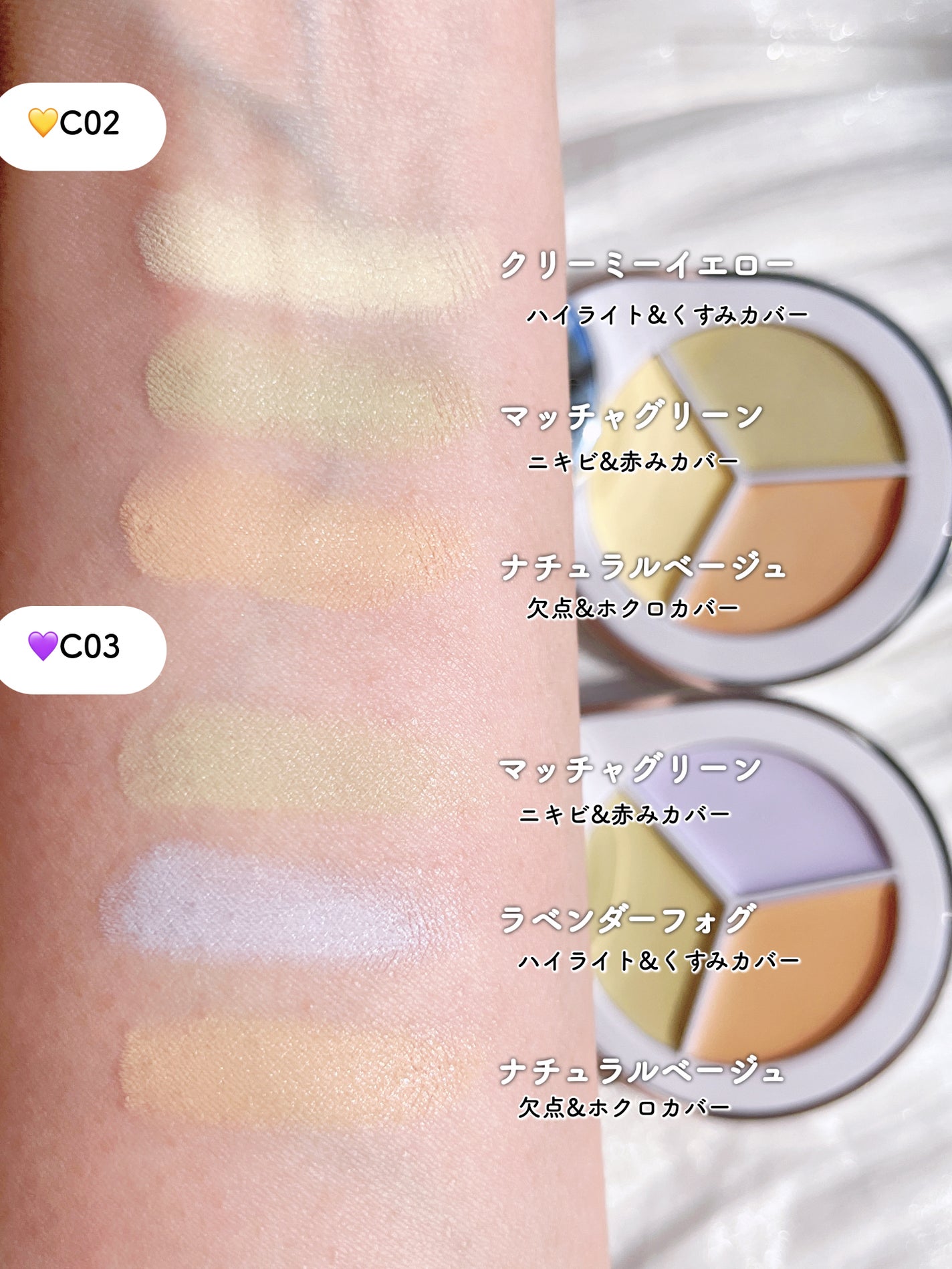 パーフェクトカバー コンシーラーパレット/Dear.A/パレットコンシーラーを使ったクチコミ(4枚目)