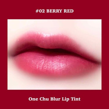 ワンチューブラーベルベットティント ＃02 berry red/CHICAY CHICO/口紅を使ったクチコミ（3枚目）