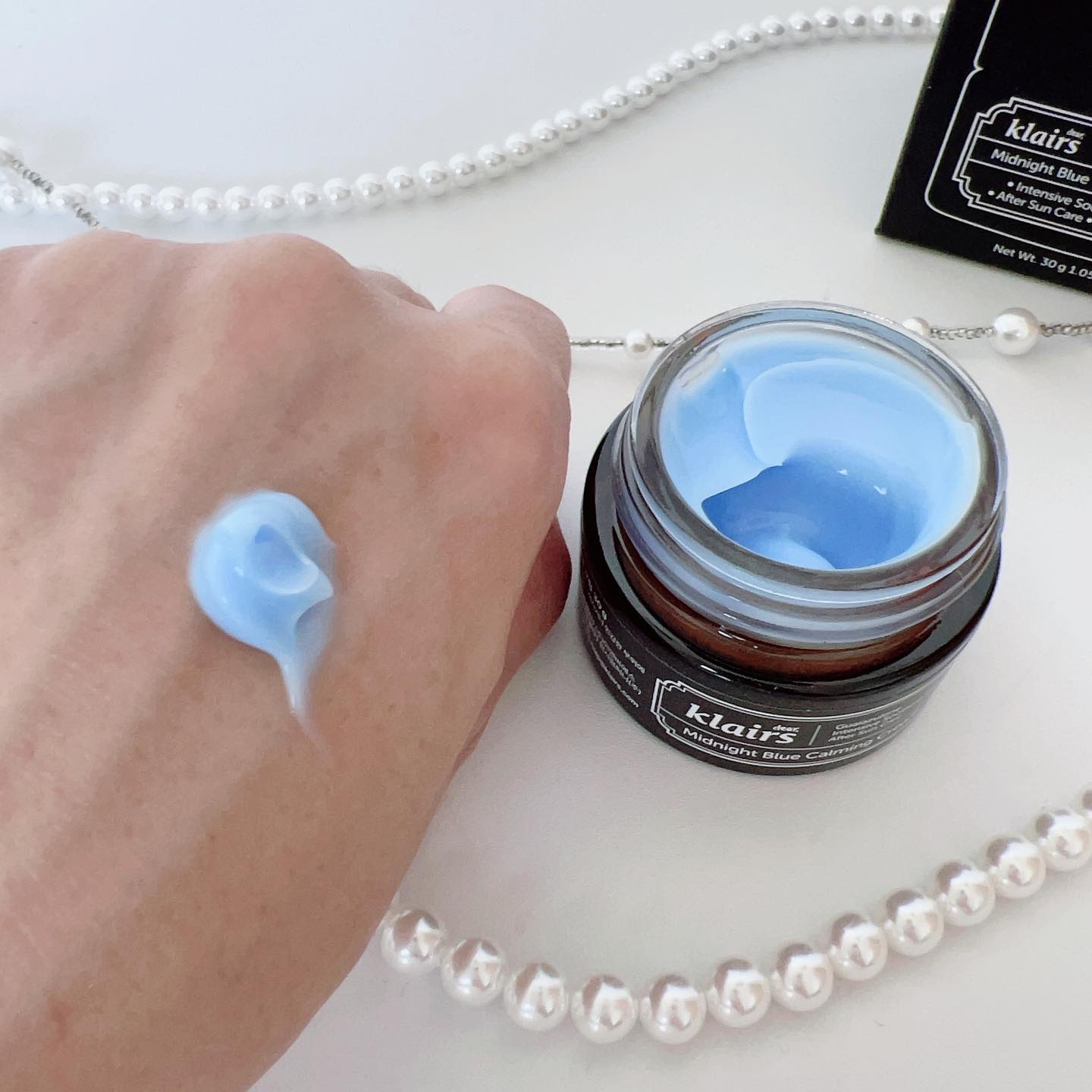 ミッドナイトブルーカーミングクリーム 30ml/Klairs/フェイスクリームを使ったクチコミ（3枚目）