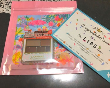 LIPS様のプレゼント企画に当選しました🙌🥳
ありがとうございます😊

キャンメイク　パーフェクトマルチアイズ06
多くの方々がご存知のアイシャドウですね
今回の商品はラメ、パール無しのマットシャドウで