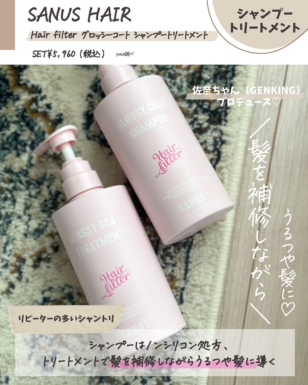 GLOSSY COAT SHAMPOO / TREATMENT/SANUS HAIR FILTER/市販シャンプーを使ったクチコミ（2枚目）