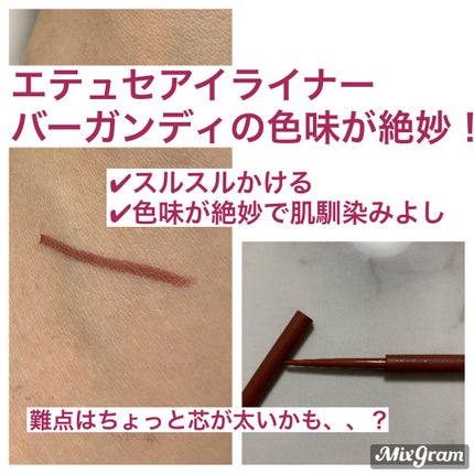 エテュセ ラスティング ジェルライナー 01 バーガンディブラウン/ettusais/ジェルアイライナーを使ったクチコミ(1枚目)