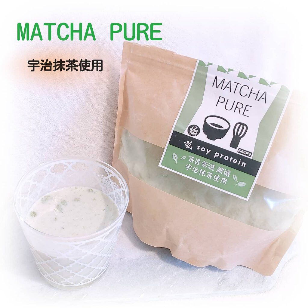 MATCHA PURE（プロテインパウダー）/ピュアパートナー/ソイプロテインを使ったクチコミ（1枚目）