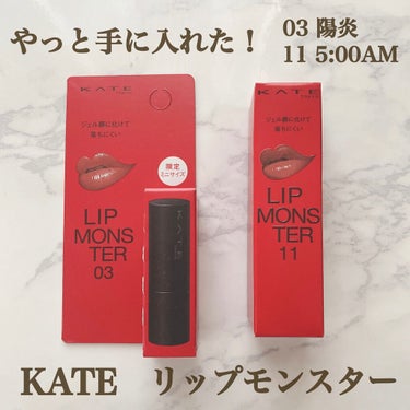 【KATE リップモンスター】

どこでも品切れ品薄状態が
ずっと続いている商品。

ようやく２色手に入れました。

最近WEB限定カラーの8-11は
AMAZONで定価販売を見かけるので
少しずつ安定