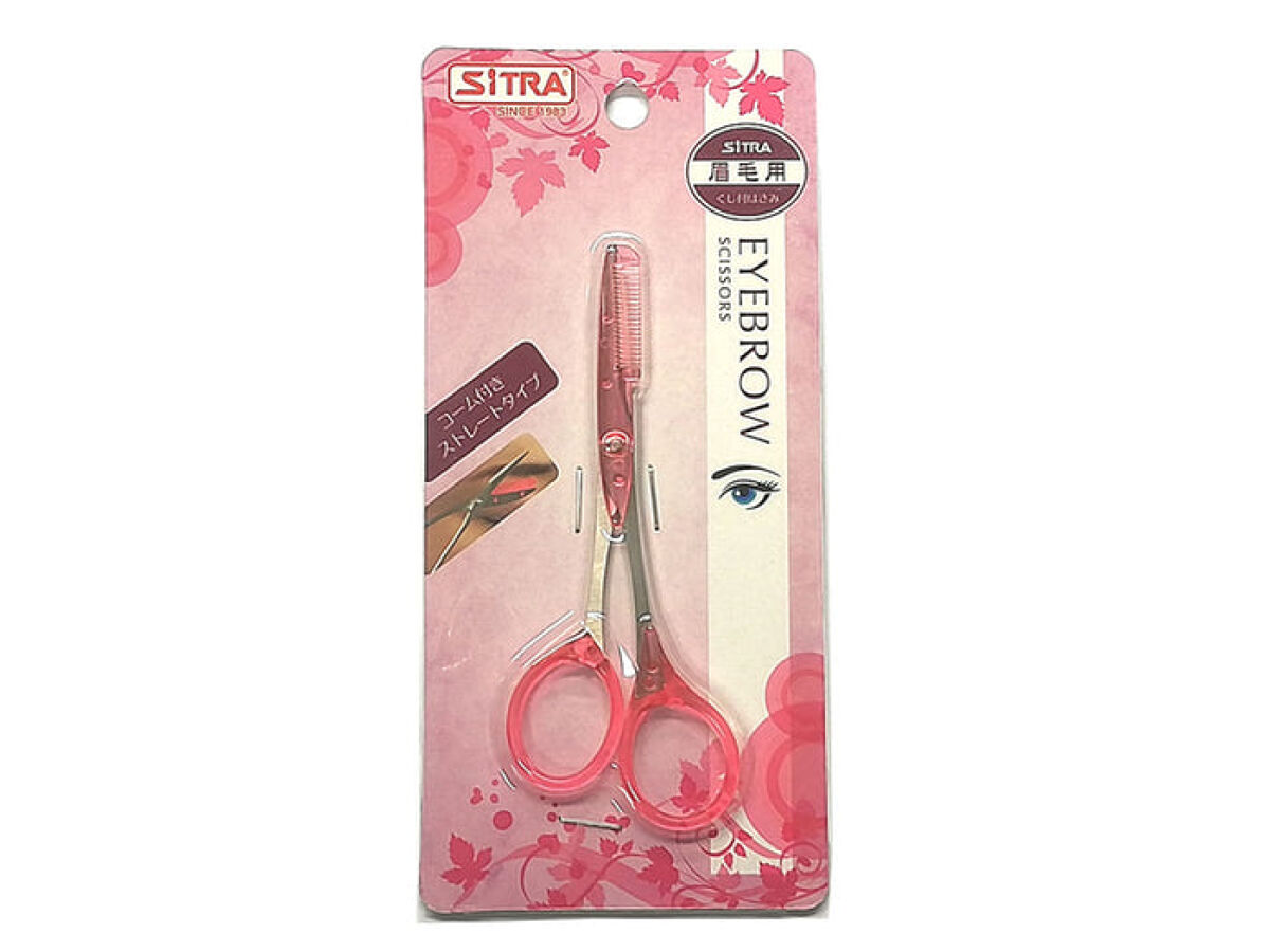 SITRA 眉毛用くし付きハサミ ストレートタイプ / DAISO