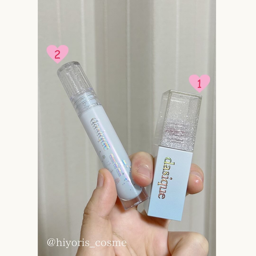 グローイリップグロス ホリデースノーボール/dasique/リップグロスを使ったクチコミ（2枚目）