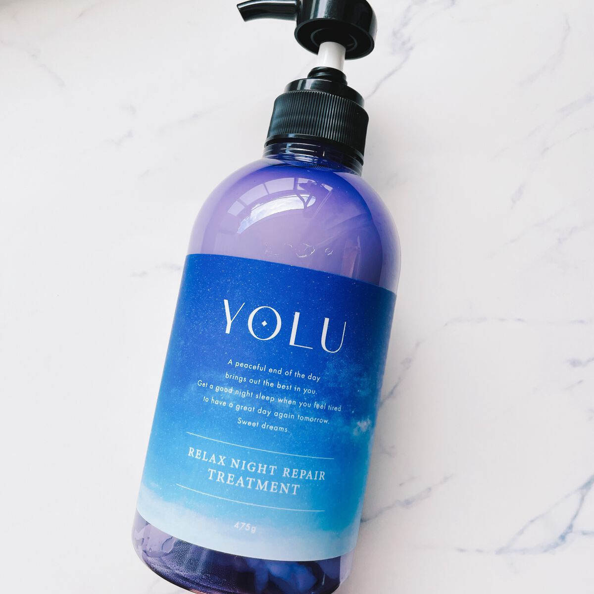 リラックスナイトリペア シャンプー／トリートメント トリートメント本体 475g/YOLU/市販シャンプーを使ったクチコミ（2枚目）