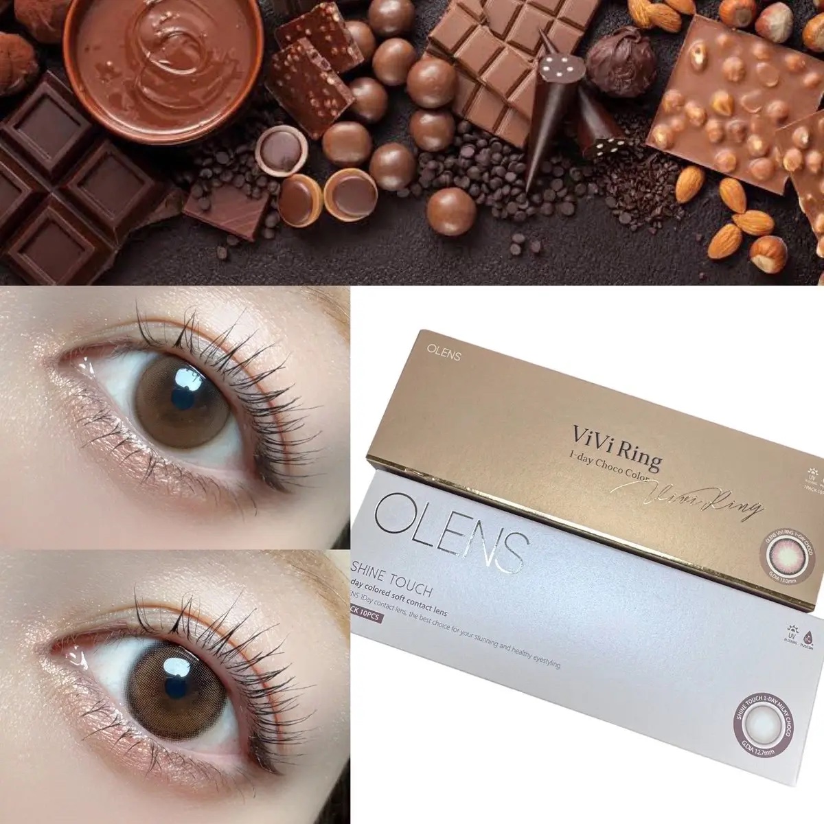 OLENSのチョコカラコン2種🪄︎︎◝✩

︎︎︎︎︎︎☑︎シャインタッチ ミルキーチョコ
︎︎︎︎︎︎☑︎ビビリング チョコ

どちらも普段使いしやすいカラー💯
着色直径も小さめだから、
ナチュラルに盛りたい人におすすめ𓏗𓏗´-
