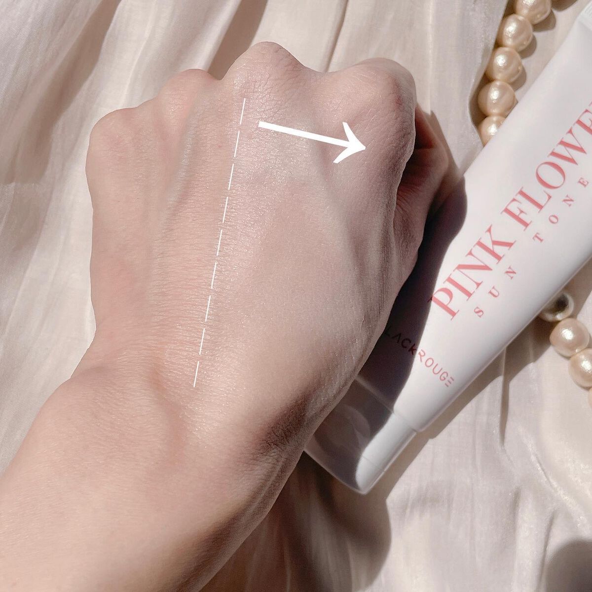 PINK FLOWER SUN TONE UP/BLACK ROUGE/日焼け止めクリームを使ったクチコミ(5枚目)