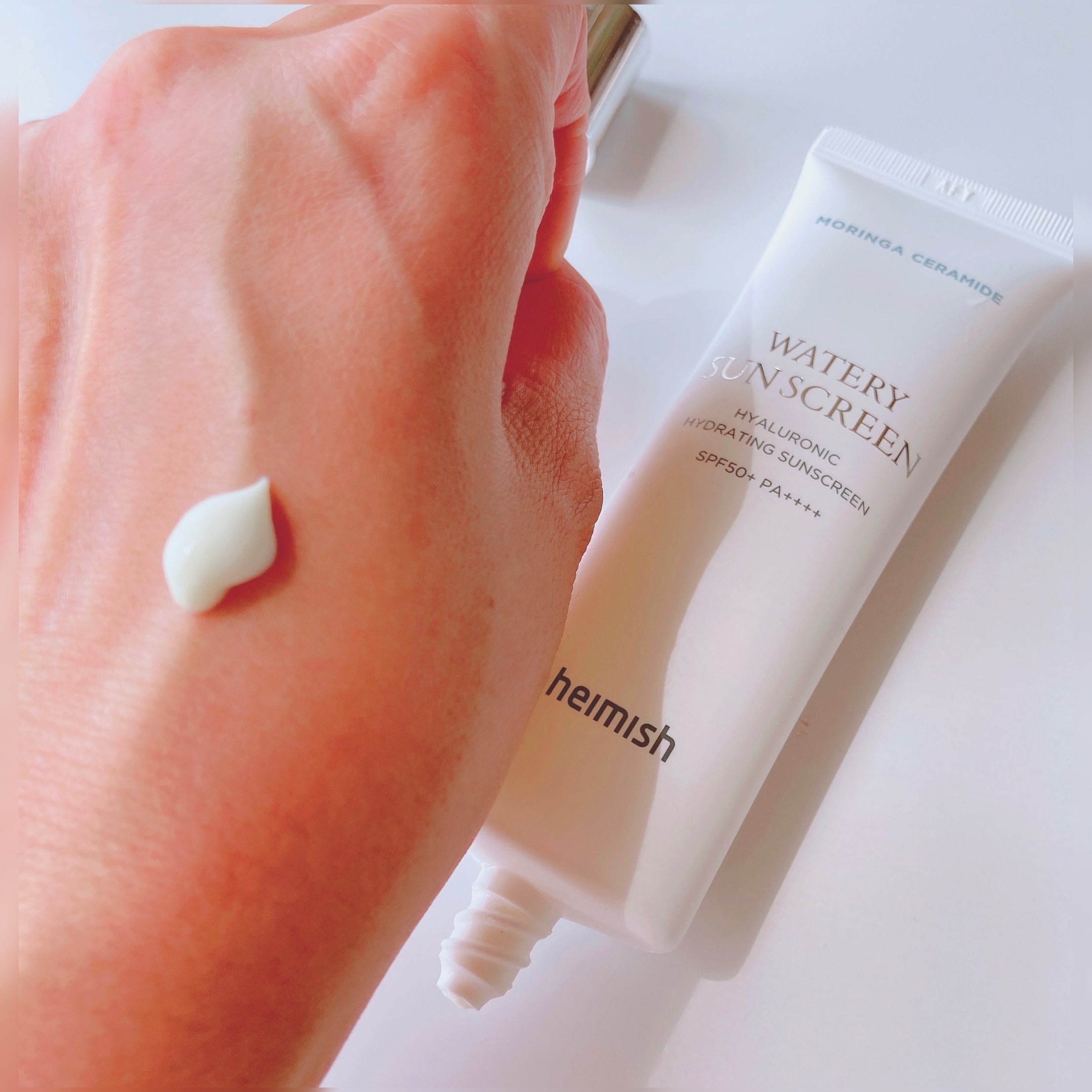 モリンガ セラミド ヒアルロン酸 ハイドレーティング ウォータリー サンスクリーン/heimish/日焼け止めクリームを使ったクチコミ（3枚目）