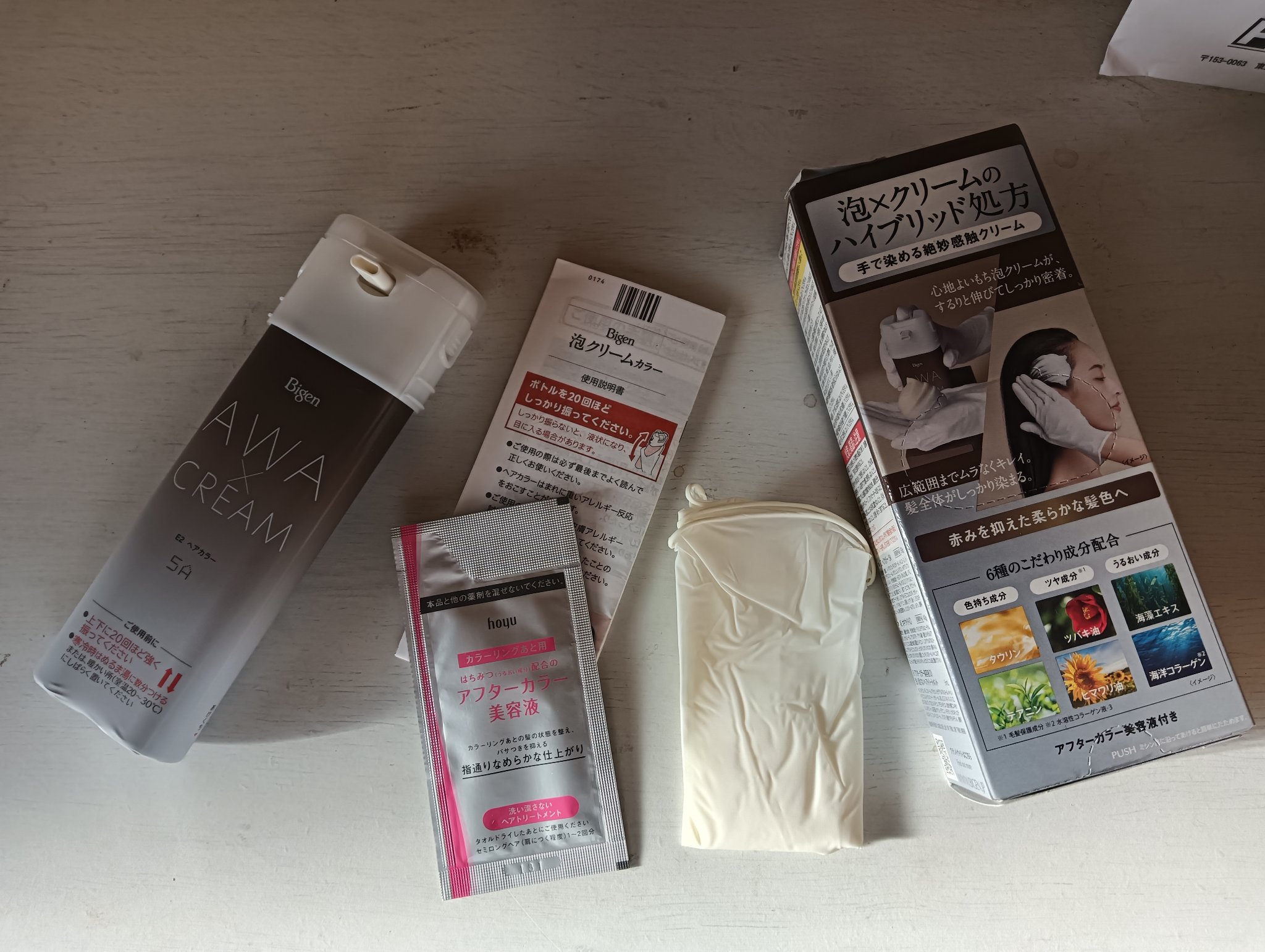 泡クリームカラー 5A ダークアッシュ/ビゲン/ヘアカラーを使ったクチコミ（2枚目）