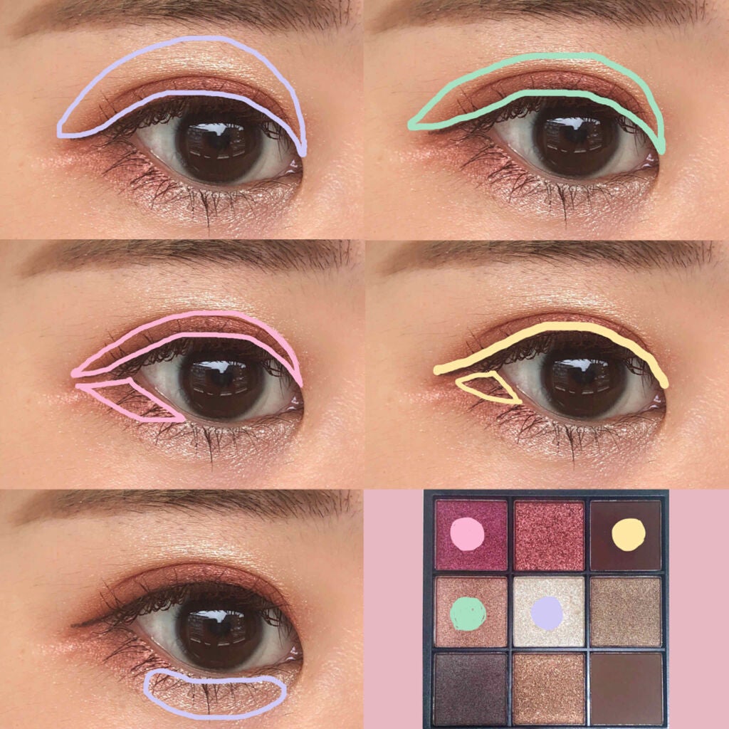 UR GLAM BLOOMING EYE COLOR PALETTE/U R GLAM/アイシャドウパレットを使ったクチコミ(2枚目)