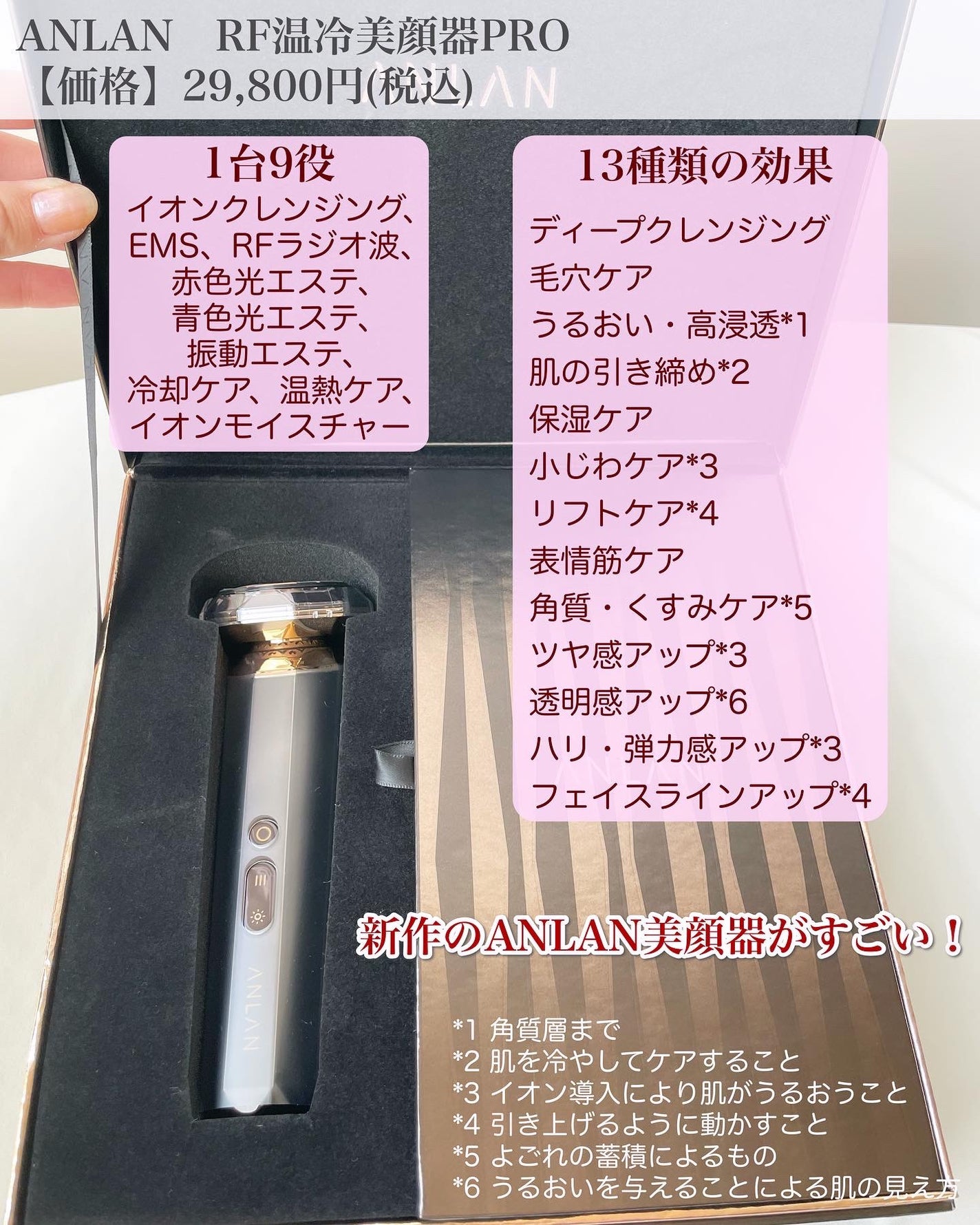 ANLAN RF温冷美顔器 PRO 新品未使用品 2023年冬新作美顔器・マッサージ】RF温冷美顔器PRO|ANLANの効果