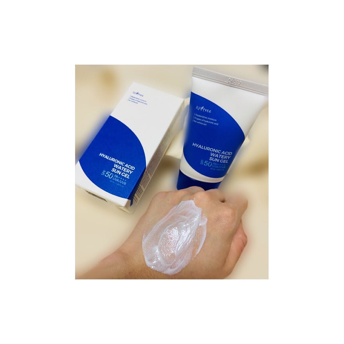 ヒアルロン酸ウォータリーサンジェル/Isntree/日焼け止めジェルを使ったクチコミ（2枚目）