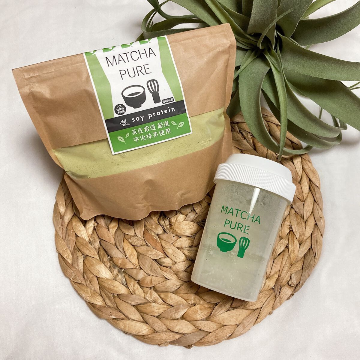 MATCHA PURE（プロテインパウダー）/ピュアパートナー/ソイプロテインを使ったクチコミ（1枚目）
