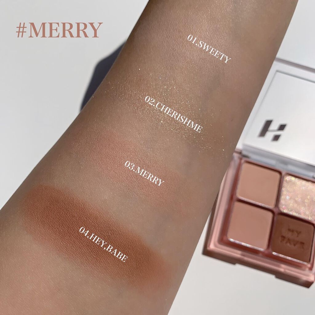 ホリカホリカ マイフェイブシャドウパレット(4カラー)/HOLIKA HOLIKA/アイシャドウパレットを使ったクチコミ(3枚目)