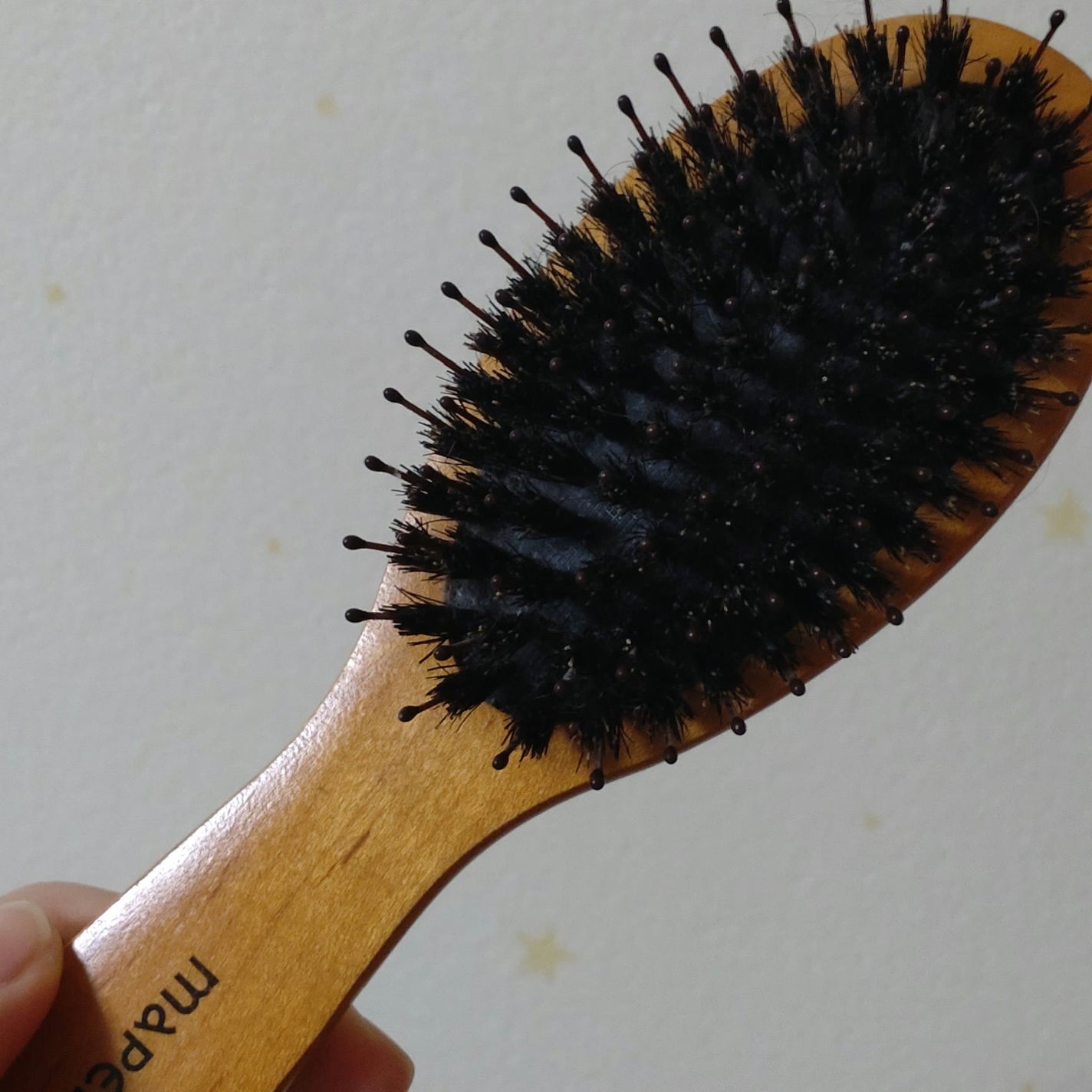 つやつや天然毛のミニミックスブラシ/マペペ/ヘアブラシを使ったクチコミ(1枚目)