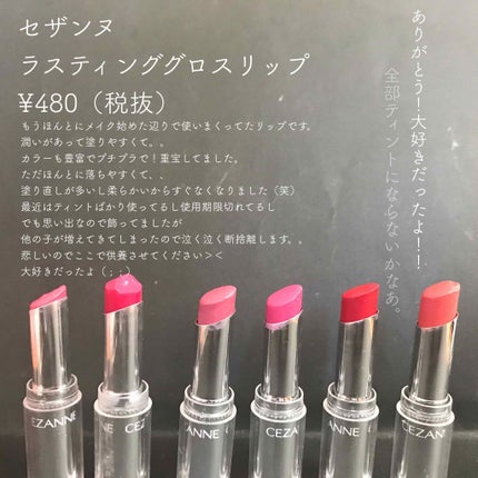 ラスティンググロスリップ/CEZANNE/口紅を使ったクチコミ(2枚目)