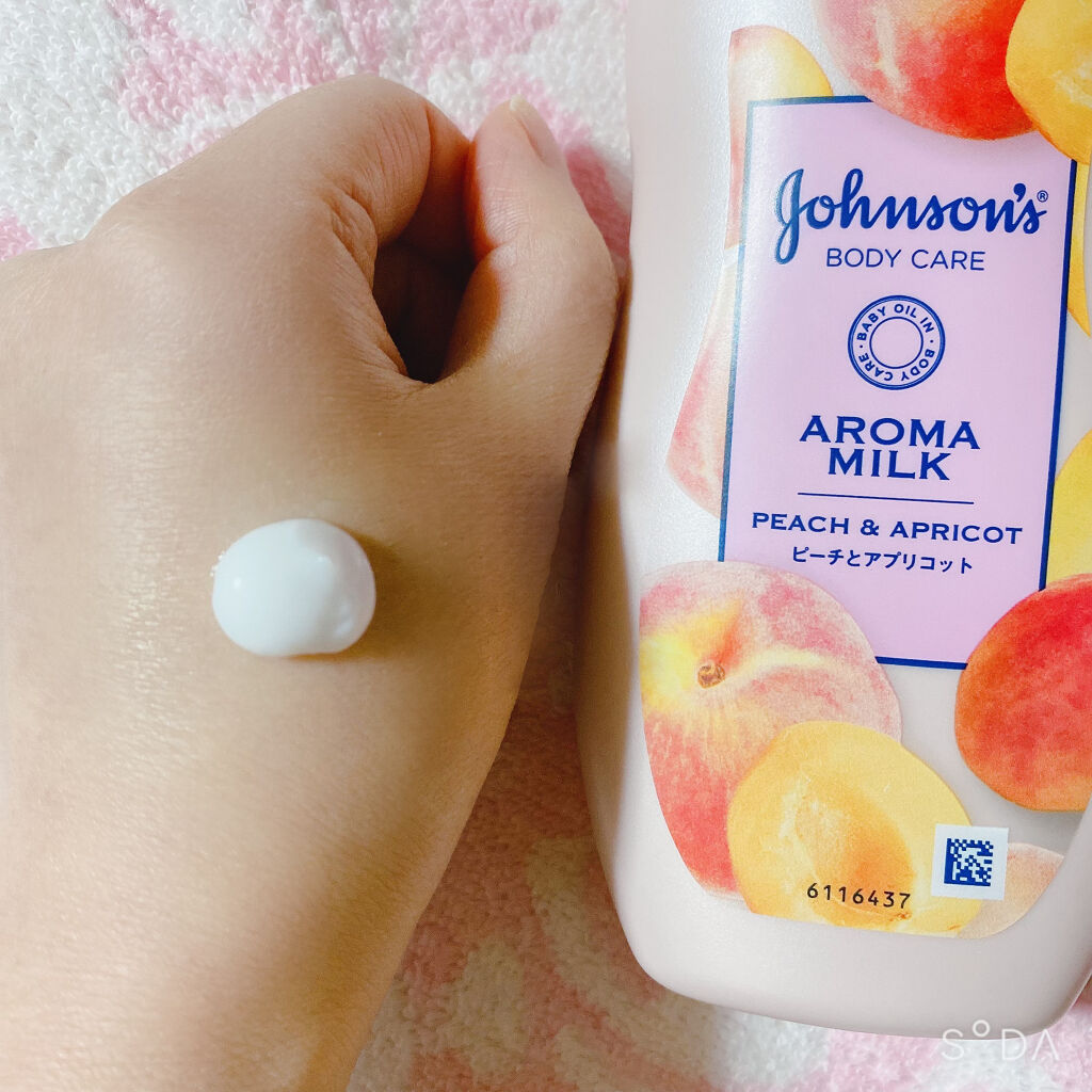 ラスティングモイスチャーアロマミルク  ピーチとアプリコットの香り/ジョンソンボディケア/ボディミルクを使ったクチコミ（2枚目）