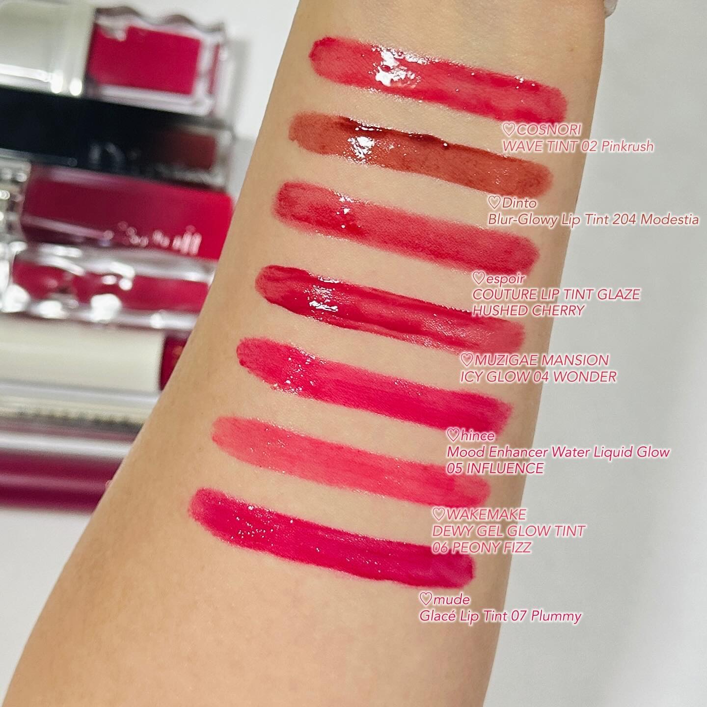 デュイジェルグロウティント 06 ピオニーフィズ/wakemake/リップティントを使ったクチコミ（2枚目）