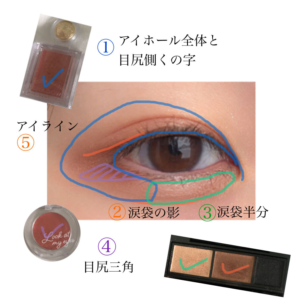 ルックアット マイアイ カフェ OR208/ETUDE/単色アイシャドウを使ったクチコミ（3枚目）