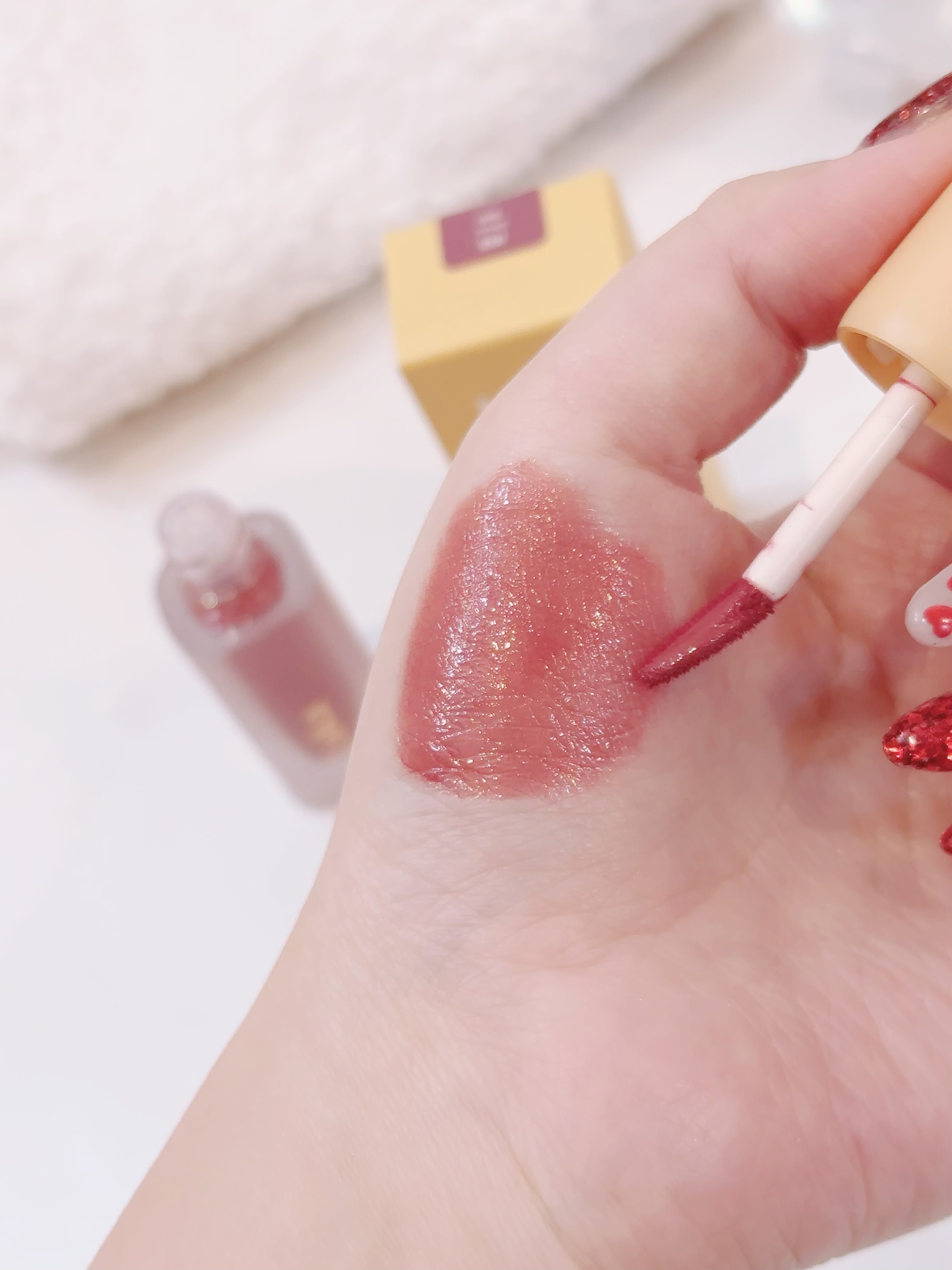 フルーティーグラムティント 102 デューイ/Laka/リップティントを使ったクチコミ（3枚目）